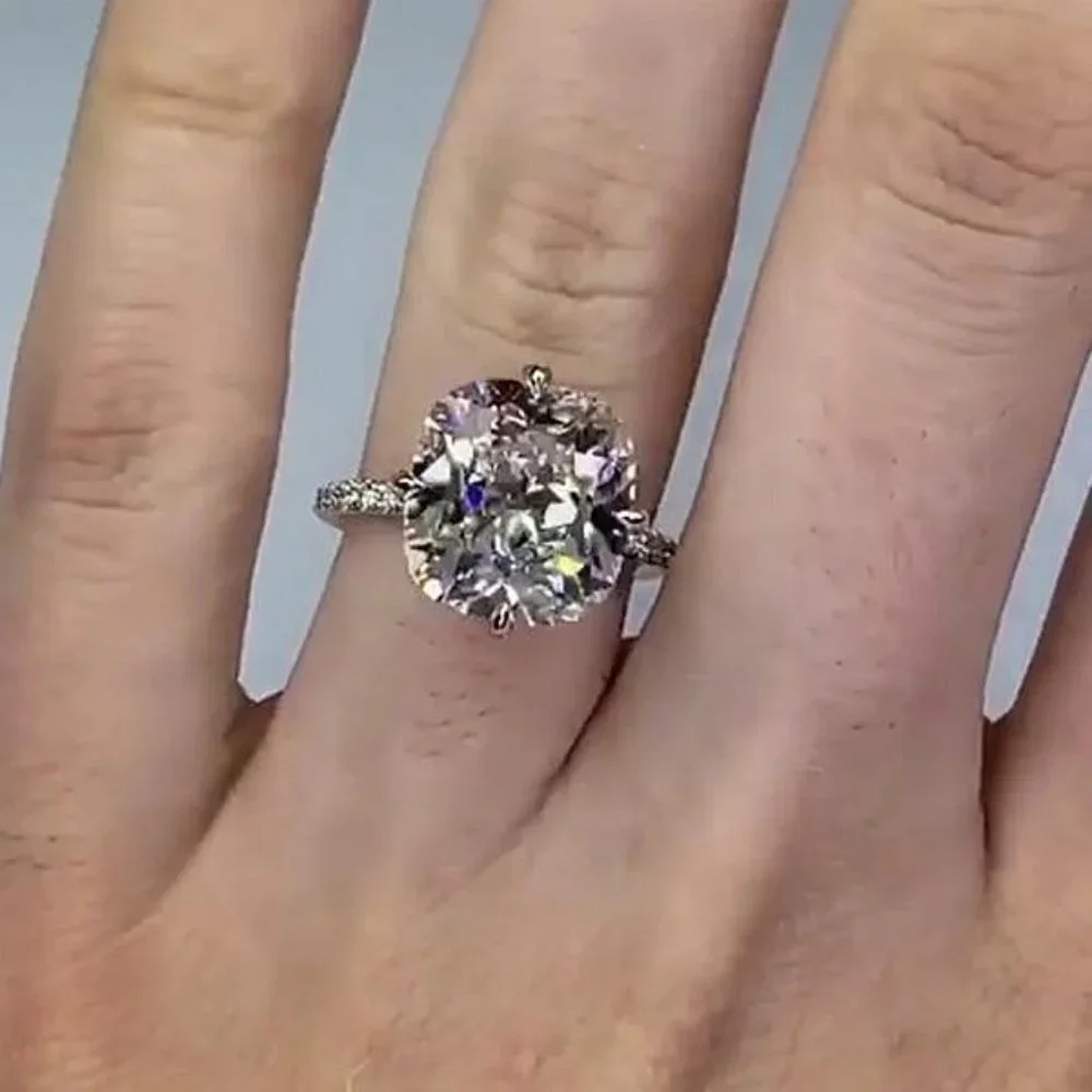 🌸Beautiful Pure Zircon Thin Silver Romantic Wedding Rings for Women,MARR9113